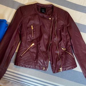 Maroon leather jacket